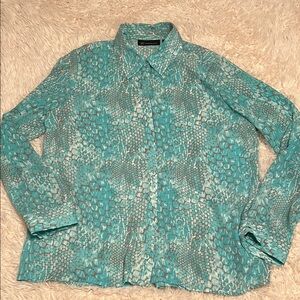 INC International Concepts Blue Casual Button Down Shirt